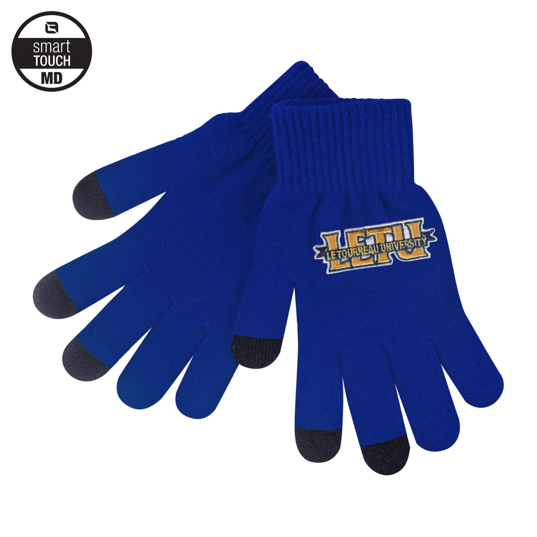iText Smart Touch Knit Gloves by LogoFit, Royal