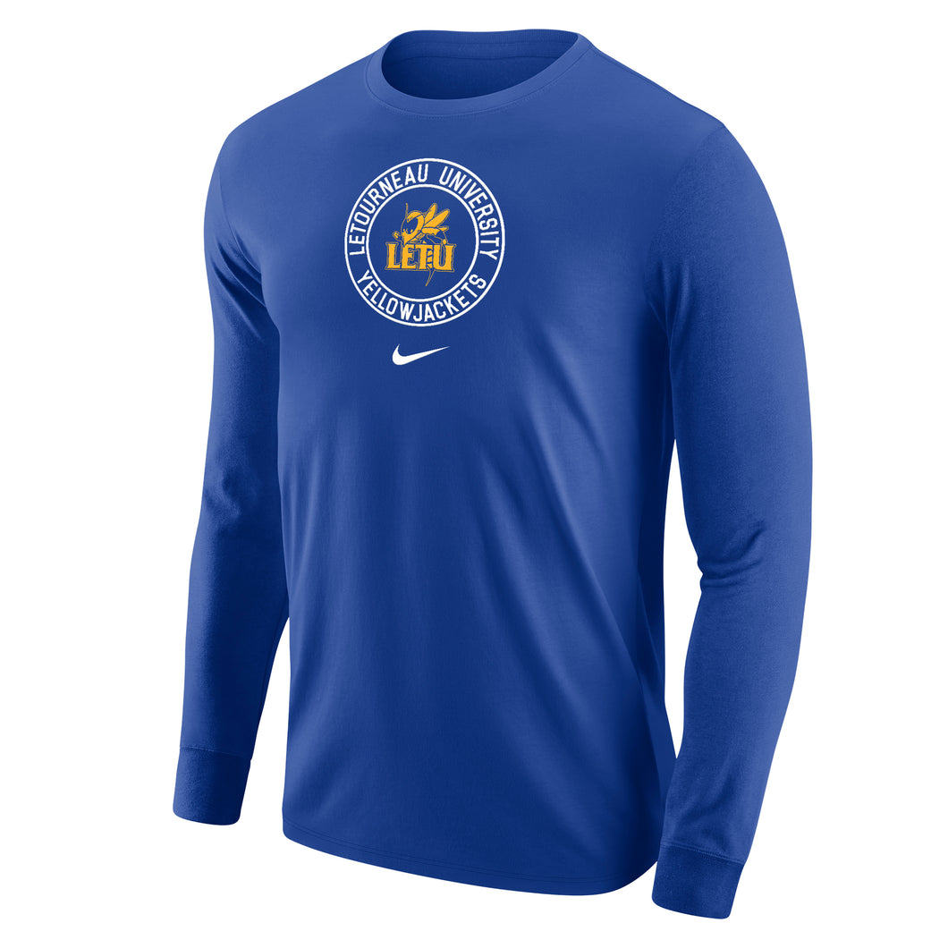 NIKE Core Cotton Long Sleeve Tee, Royal (F24)