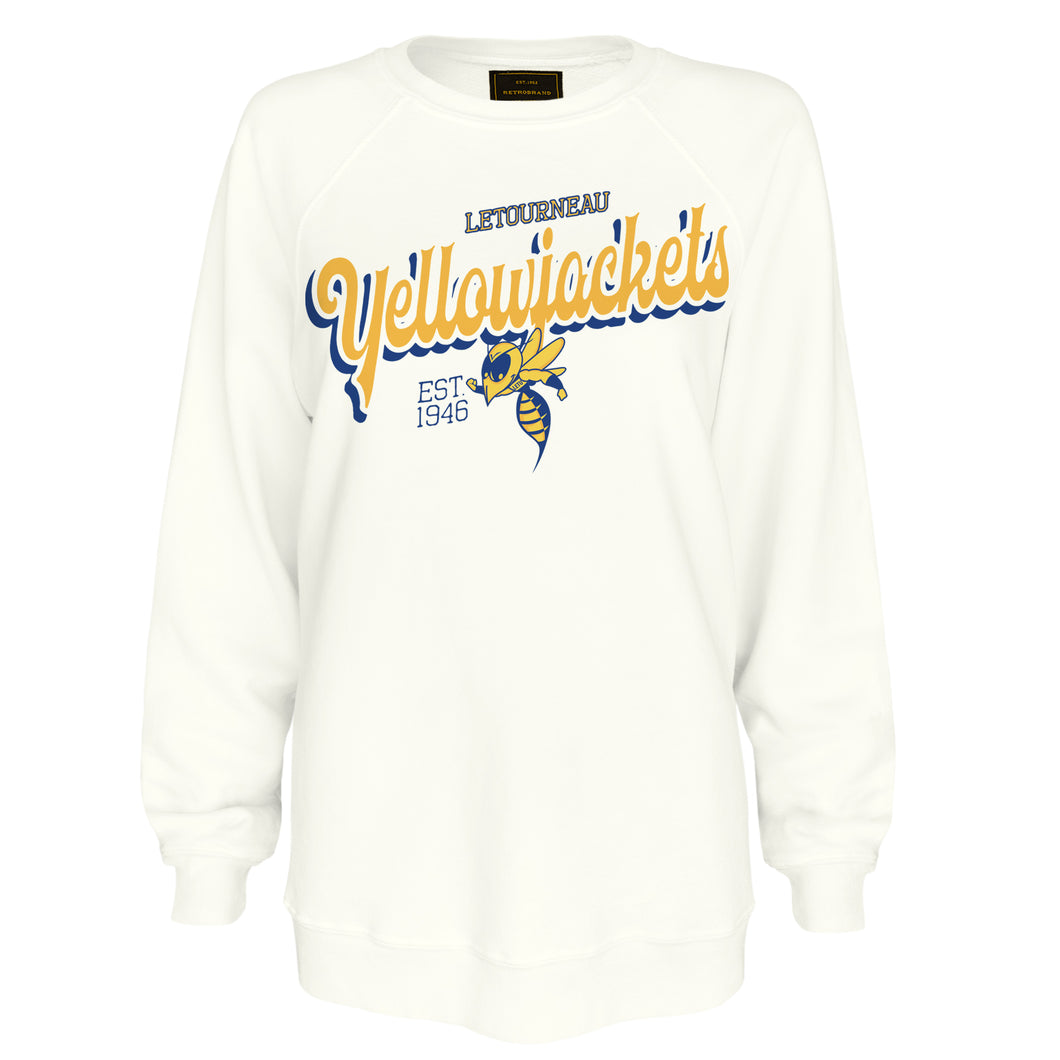 Ladies French Terry Crew | Vintage White