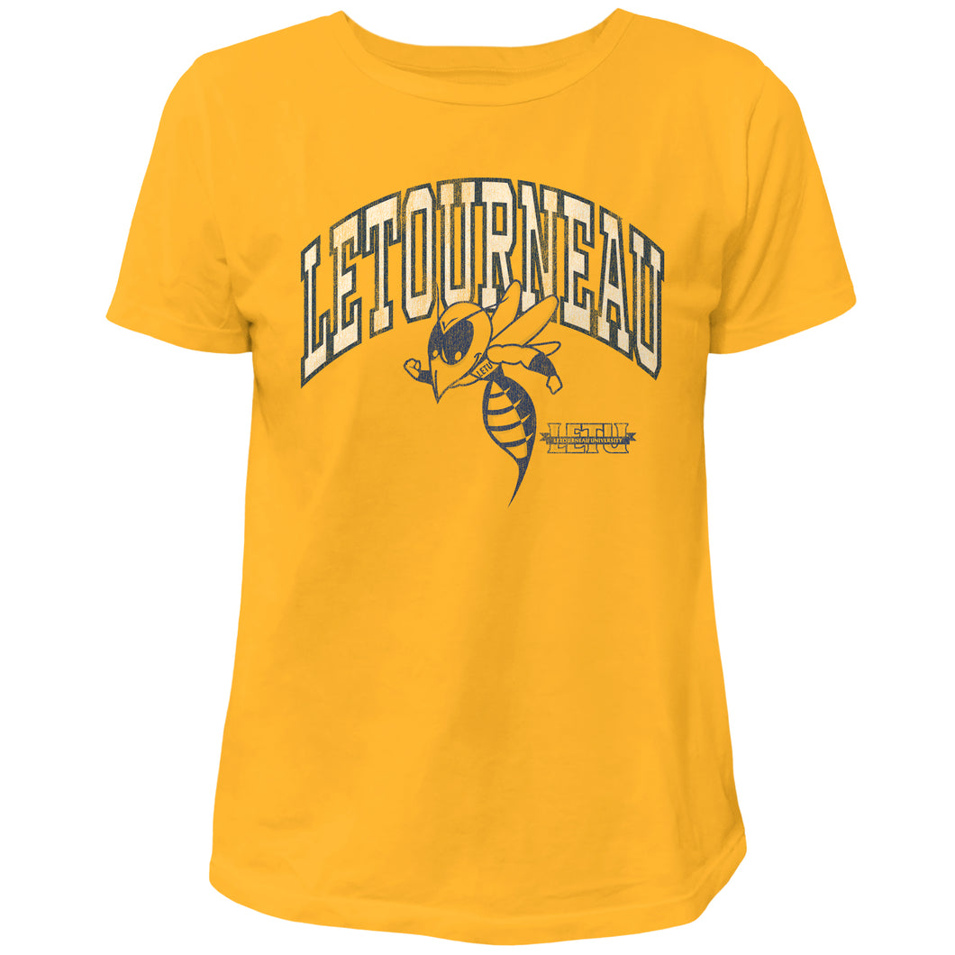 Ladies Vintage Washed Cotton Tee | Gold