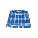 Women's Flannel Short | Royal/Silver Plaid