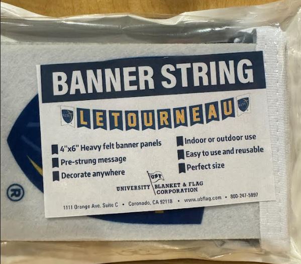 Felt String Banner, Royal/White