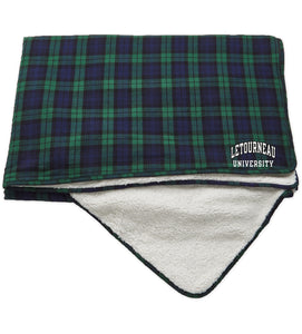 Blackwatch Plaid Flannel Sherpa Blanket