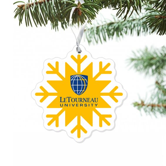 LETU Snowflake Ornament, Athletic Gold